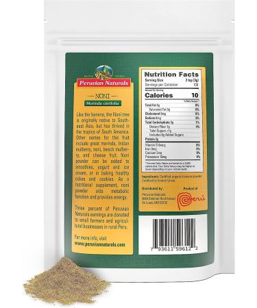 Peruvian Naturals Noni Powder 300g (10.6 oz)  Raw  Vegan  Non-GMO Noni Fruit Powder from Perus Rainforest for Supplements  Smoothies  Cooking  Recipes  Desserts  Baking - Buy Online on GoSupps.com
