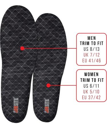 JOB SITE Therapeutic Massaging Gel Insoles for Women 6-11 | Comfort & Support Fight Fatigue Sweat & Odor | Trim to Fit Multicolor - Buy Online on GoSupps.com