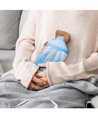 Cracked Seawater Hot Water Bottle with Plush Cover | Hand Warmer for Adults & Children - 26.5x15.3cm | International Shipping - Buy Online on GoSupps.com