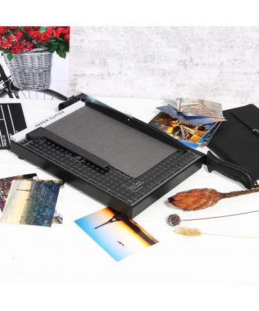 Paper Trimmer  A4 Paper Cutter Guillotine with Heavy Duty Gridded Base Cut Length 12 Sheets Capacity  Cutting Paper Machine for Home Office (Black) - Buy Online on GoSupps.com