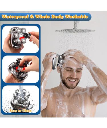 Head Shavers for Bald Men | Kisrioa 7D Waterproof Electric Razor | 6-in-1 Mens Grooming Kit with LED Display & Toiletry Bag - Buy Online on GoSupps.com