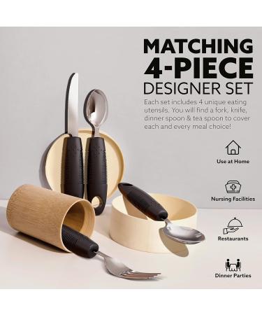 iMedic Easy Grip Cutlery for Adults with Trembling Hands - Dishwasher Safe Disabled Cutlery - Designed for Easy Use - Single Black Set - Buy Online on GoSupps.com