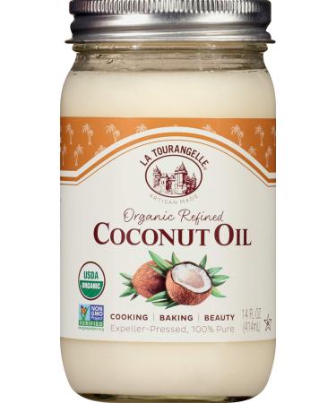 La Tourangelle  Organic Refined Coconut Oil  Great for Cooking  Baking  Hair  and Skin Care  14 fl oz Organic Refined Coconut 14 Fl Oz (Pack of 1)