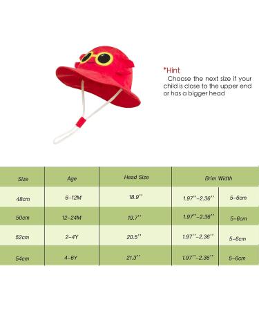LANGZHEN Beach Sun Protection Hat for Baby Girls - Crimson Crab Design | Adjustable Wide Brim Play Hat with Chin Strap | 6-12 Months - Buy Online on GoSupps.com