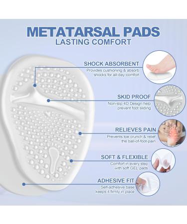 Metatarsal Pads for Women - 6 Pairs Gel Ball of Foot Cushions | Invisible High Heel Inserts for All Day Pain Relief & Comfort - Buy Online on GoSupps.com