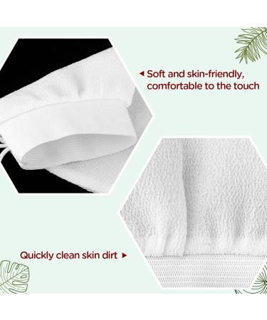 Prousky 2-Piece Body Peeling Gloves | Double-Sided Exfoliating Bath Mitts for Dead Skin Removal - Perfect for Spa Shower & Bathroom (White) - Buy Online on GoSupps.com