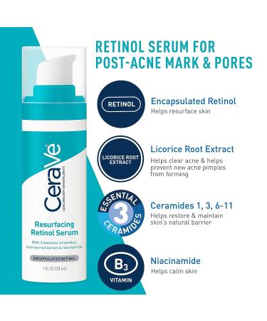CeraVe Acne Skin Care Set - Benzoyl Peroxide Face Wash, Retinol Serum, SPF AM Moisturizer, PM Moisturizer | 5oz Cleanser + 1oz Serum + 2oz AM Lotion + 2oz PM Lotion - Buy Online on GoSupps.com