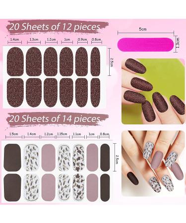 520 Full Wraps Nail Polish Stickers & Nail Files - Bright Style | Self-Adhesive Decals for Women & Girls - DIY Nail Art Decoration - Buy Online on GoSupps.com