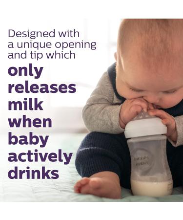 Philips AVENT Glass Natural Baby Bottle 8oz 4pk - Clear with Natural Response Nipple - SCY913/04 - Buy Online on GoSupps.com