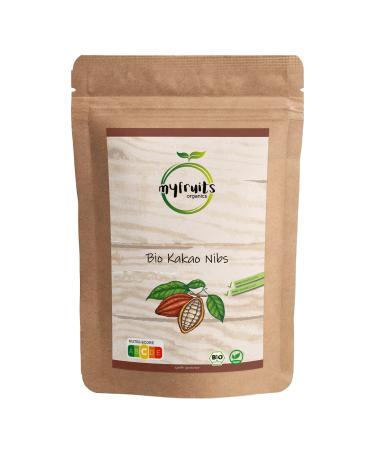 Myfruits Bio Kocao Nibs 1800g cocoa without additives without sugar gently roasted for a chocolate -more taste for baking or for muesli 1800g XXL pack