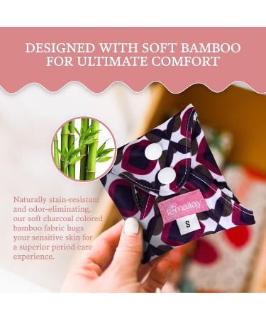 Femallay Reusable Cloth Menstrual Pads - Charcoal Bamboo Layer, Soft & Absorbent, Washable Sanitary Pads for Women - Feminine Hygiene Product - Colorful Minky/Small - Buy Online on GoSupps.com