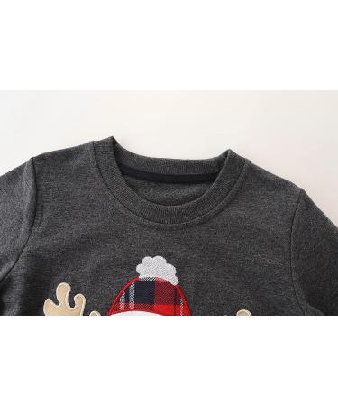 Kids Dinosaur Sweatshirt - Cotton Casual Top for Boys & Girls, Long Sleeve Pullover T-Shirt for Toddlers, Baby Clothes 1-8 Years - Elk Design - Size 6-7 Years - Buy Online on GoSupps.com