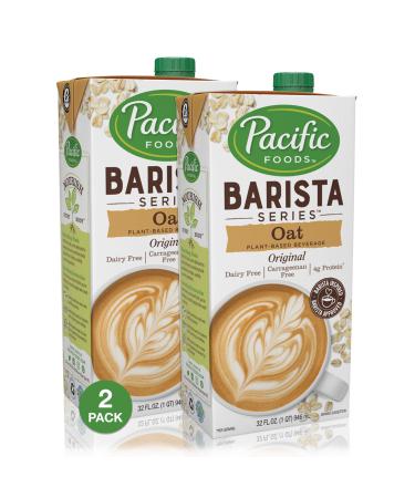 Pacific Foods Barista Series Oat Milk, 32 Ounce (Pack of 2) 32 Fl Oz (Pack of 2)