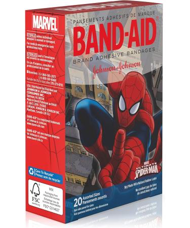 Band-Aid Marvel Spiderman Adhesive Bandages for Kids - 40 Assorted Sizes - Pack of 2 - Buy Online on GoSupps.com