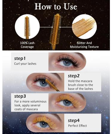 Pink Rose Glitter Metallic Mascara for Eyelashes-2PCS Colored Tubing Mascara Volume and Length Longlasting Waterproof Smudge-Proof Curling Mascara for Women Cosplay Party Stage Use Eye Makeup 07 Pink +08 Rose - Buy Online on GoSupps.com