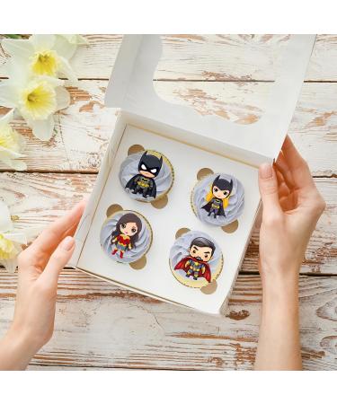 24 x Precut Superhero Kids Girl Boy Party Pack Edible Wafer Paper Cupcake Toppers For Cakes - Buy Online on GoSupps.com