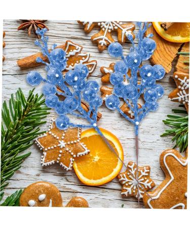 HOMSFOU 12pcs Christmas Imitation Berries Christmas Flower Sprays Artificial Glitter Berry Stem Christmas Berries Picks Christmas Decor Christmas Berry Stems Home Decor Foam Flash Filler Blue 19X5X5CM - Buy Online on GoSupps.com