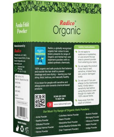 Radico ORGANIC AMLA 100 Natural BIO Organic Vegan Hair Mask 100g - Buy Online on GoSupps.com