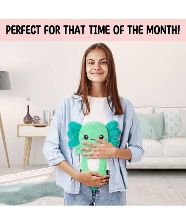 Mint Axolotl Microwavable Heating Pad - Cute Kawaii Plushie for Women and Kids - Hot/Cold Therapy Stuffed Animal - Perfect Axolotl Gift - Buy Online on GoSupps.com