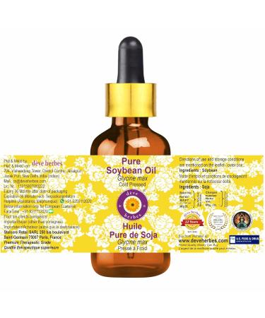 Deve Herbes Pure Soybean Oil (Glycine max) with Glass Dropper Cold Pressed (Pack of Two) 100ml X 2 (6.76 oz) - Buy Online on GoSupps.com