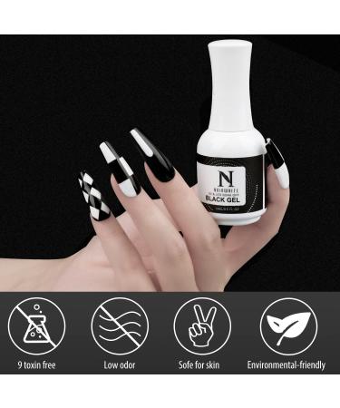 Black & White Gel Nail Polish Set - 2 x 15ml UV LED Soak Off for Long Lasting Nail Art | Perfect for Home Manicure & Salon DIY - Buy Online on GoSupps.com
