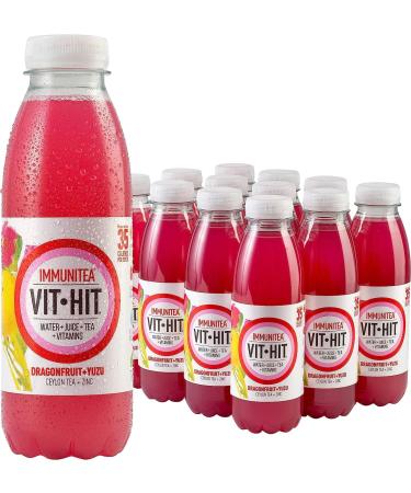 Vit Hit Energy Drink 12x500ml (Immunitea - Dragonfruit + Yuzu) - Buy Online on GoSupps.com
