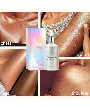  Mimoqk Body Oil with Shimmer Sparkly & Long-Lasting Shimmering Body Oil Glowing Highlighter & Illuminator Body Glitter Oil for Radiant - Buy Online on GoSupps.com