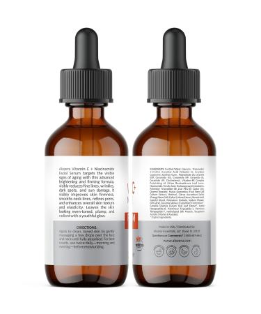 Alozera Vitamin C Facial Serum with Niacinamide & Ferulic Acid Anti-Aging Serum for Visible Brightening Glowing & Radiant Skin Concentrated Gentle & Effective Day & Night - Buy Online on GoSupps.com