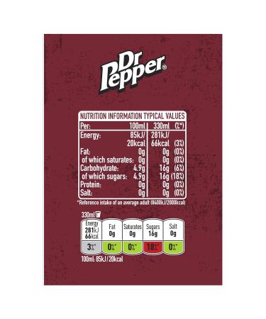 Buy Dr Pepper Soft Drink Can 330ml (Pack of 24) - Mixed Fruits Flavor | International Shipping Available - Buy Online on GoSupps.com