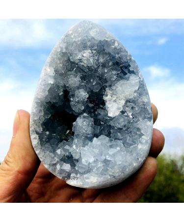 380-500g Natural Beautiful Blue Celestite Crystal Geode Cave Quartz Cluster Egg Specimen yuebang Reiki Crystal Stone (Size : 380-450g) - Buy Online on GoSupps.com