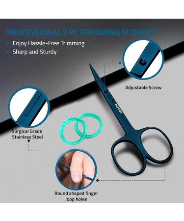 Nail Scissors Toenail Scissors Mustache Face Nose Ears Hair Care Beauty Cuticle Scissors Manicure Pedicure Sharp Curved Blades Professional Scissors for Men Women 3.7 - Buy Online on GoSupps.com