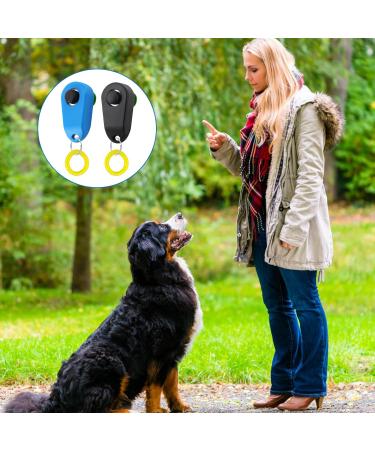 Dog Training Clickers Finger Loop 2 PCS Reinforces Positive Behaviour Train Clicker Aid Tool Professional Effective Trainer Tools Comfortable Grip Suitable for Dogs Puppies Cats Pets Black and Blue - Buy Online on GoSupps.com