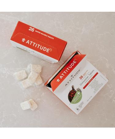 ATTITUDE Dishwasher Tablets - Plant-based, Mineral-based, Phosphate-free, Vegan, Cruelty-free, Unscented - 26 Count (Pack of 1) - Buy Online on GoSupps.com