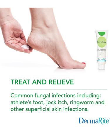 DermaFungal Antifungal Cream - 2% Miconazole Nitrate - Treat & Prevent Athlete's Foot, Jock Itch, Ringworm - 3.73 oz (Pack of 2) - Buy Online on GoSupps.com