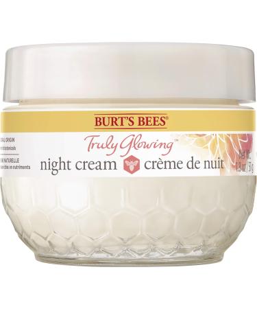 Burt's Bees Truly Glowing Hydrating Night Face Cream Face Moisturizer for Normal and Combination Skin 98.9% Natural Origin Developed with Dermatologists 51g Night Cream for Normal Skin
