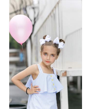 DEEKA 16 PCS White 4 Inch Hand-made Hair Bow Grosgrain Ribbon Alligator Clips for Girls - Buy Online on GoSupps.com