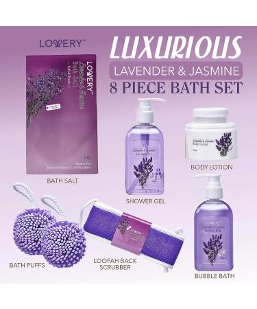 Spa Gift Baskets for Women and Men - Lavender & Jasmine Home Spa Set | Bath and Body Gift Basket | Perfect Father's Day & Birthday Gift - Buy Online on GoSupps.com