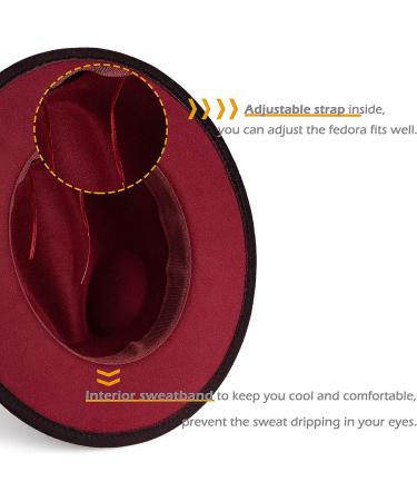 Gossifan Gradient Color Fedora Panama Hat Burgundy/Black - Medium - Buy Online on GoSupps.com