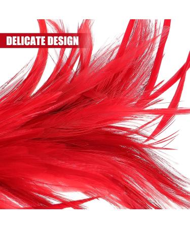 Feather Fascinator Headband Tea Party Headwear 1920s Headbands Flapper Headpieces 1920s for Women (Red) 1 Red - Buy Online on GoSupps.com