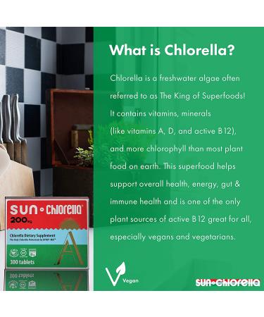 SUN CHLORELLA - Chlorella Supplement  Vitamin-Enriched and Vegan-Friendly Tablets (200 Mg - 300 ct) - Buy Online on GoSupps.com
