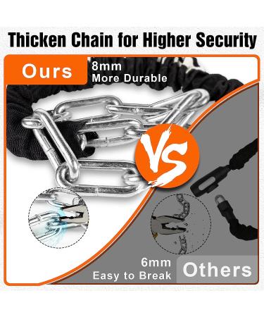 Titanker 8mm Combination Bike Chain Lock - Anti-Theft Security for Bike, Motorcycle, Door, Gate - Resettable 3 Feet Bicycle Lock with Thick Chain - Buy Online on GoSupps.com