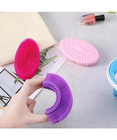 3-Piece Exfoliating Silicone Body Scrubber Set for Skin Exfoliation - Purple, Rose Red, Pink - Buy Online on GoSupps.com
