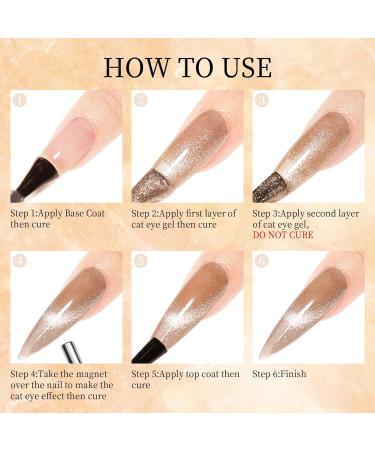 Coral Cat Eye Gel Nail Polish 15ML - Magnetic, Soak-Off, Holographic | Nail Art Manicure Salon DIY - Buy Online on GoSupps.com