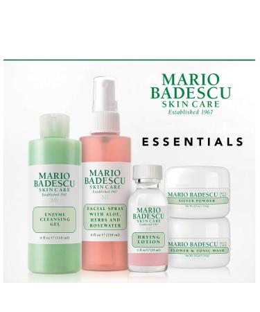 Mario Badescu Essentials 5 Piece Kit  Skincare Gift Set With Drying Lotion  Rose Water Facial Spray  Silver Powder  Enzyme Cleansing Gel and Flower & Tonic Mask - Buy Online on GoSupps.com