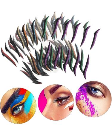 FOMIYES 80 Pairs Eyeliner Glitter Stickers Stickera Eye Shadow Stickers Eye Makeup Tools Eyes Adhesive Tape 4X0.5X0.1CMx2pcs Assorted Colorx2pcs - Buy Online on GoSupps.com