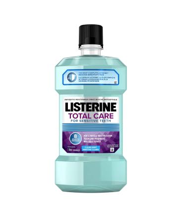 Listerine Total Care Mouthwash for Sensitive Teeth Clean Mint Fluoride Mouthwash for Bad Breath Anti-Cavity Helps Keep Teeth White 1L Anti Bacterial