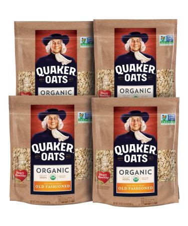 Quaker Old Fashioned Rolled Oats USDA Organic Non GMO Project Verified 24oz Resealable Bags (Pack of 4) Organic Standard Old Fashioned - Buy Online on GoSupps.com