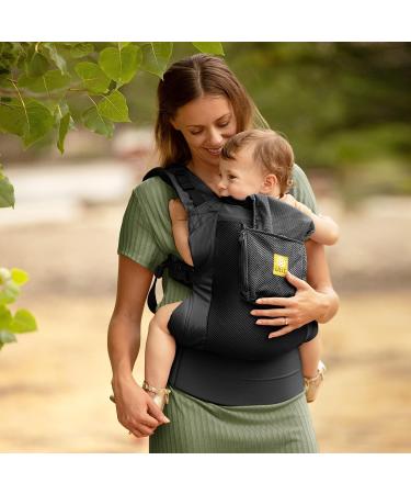LLLbaby 3-in-1 Ergonomic CarryOn Airflow Toddler Carrier with Lumbar Support, Breathable Mesh - Black | For Children 25-60 lbs - Ideal for Hiking, Travel & Family Events - Buy Online on GoSupps.com