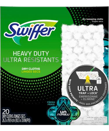 Swiffer Sweeper Heavy Duty Dry Multi-Surface Cloth Refills for Floor Sweeping and Cleaning Unstopables Fresh Scent 20 Count - Buy Online on GoSupps.com