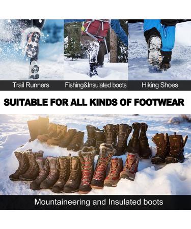 LECEVOCY 19 Spikes Stainless Steel Crampons for Shoes & Boots | Snow Cleats for Hiking on Ice and Snow | Mountain Medium Black - Buy Online on GoSupps.com